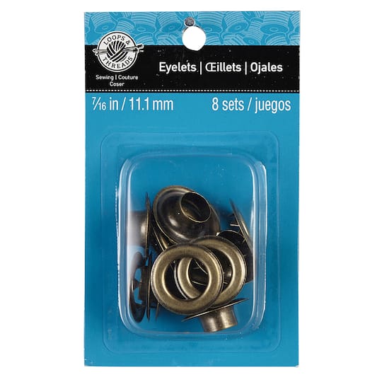 12 Packs: 8 ct. (96 total) 7/16" Antique Brass Eyelets by Loops & Threads™